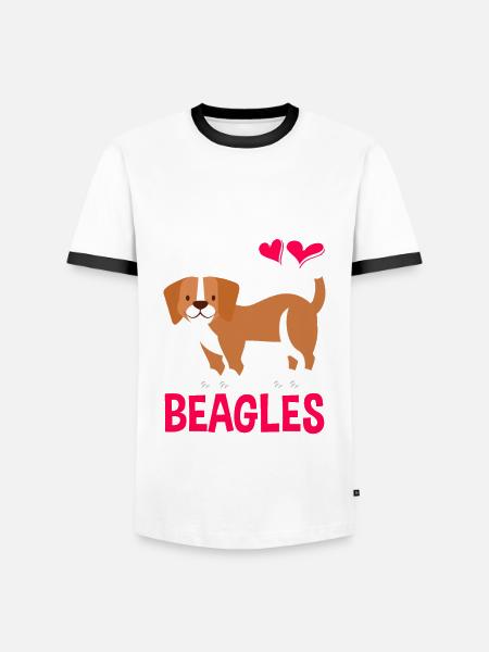 Funny Beagle Gift Beagle Girl - Men's Ringer Shirt - white/black