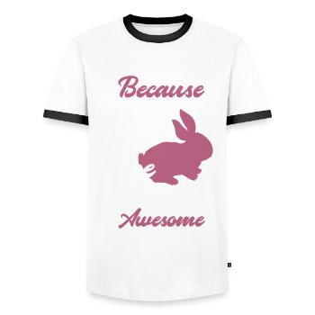 Rabbit Rabbit Pet Rabbit Mama Gift - Men's Ringer Shirt - white/black - Front - AI Model Female 172 light (172cm) & AI Model Male 178 dark (178cm)
