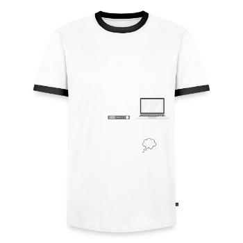 Rabbit Rabbit Pet Rabbit Mama Gift - Men's Ringer Shirt - white/black - Front - AI Model Female 172 light (172cm) & AI Model Male 178 dark (178cm)