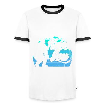 Lustiges Eishockey Hockey Geschenk Geschenkidee - Männer Kontrast-T-Shirt - Weiß/Schwarz - Vorne - AI Model Female 172 light (172cm) & AI Model Male 178 dark (178cm)