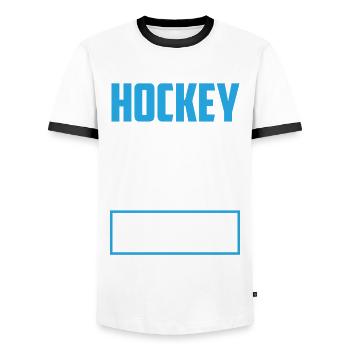 Lustiges Eishockey Hockey Geschenk Geschenkidee - Männer Kontrast-T-Shirt - Weiß/Schwarz - Vorne - AI Model Female 172 light (172cm) & AI Model Male 178 dark (178cm)