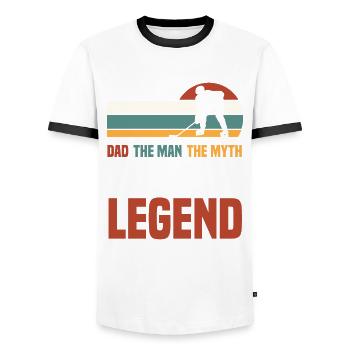 Lustiges Eishockey Hockey Geschenk Geschenkidee - Männer Kontrast-T-Shirt - Weiß/Schwarz - Vorne - AI Model Female 172 light (172cm) & AI Model Male 178 dark (178cm)