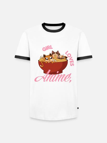 Funny Anime Gift - Men's Ringer Shirt - white/black