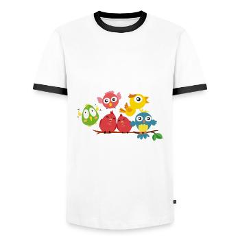 Vogel Liebhaber Vögel Vogelbeobachter Geschenk - Männer Kontrast-T-Shirt - Weiß/Schwarz - Vorne - AI Model Female 172 light (172cm) & AI Model Male 178 dark (178cm)