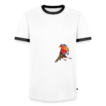 Vogel Liebhaber Vögel Vogelbeobachter Geschenk - Männer Kontrast-T-Shirt - Weiß/Schwarz - Vorne - AI Model Female 172 light (172cm) & AI Model Male 178 dark (178cm)