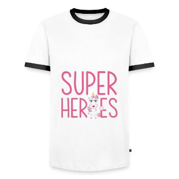Krankenschwester Pfleger Krankenpfleger - Männer Kontrast-T-Shirt - Weiß/Schwarz - Vorne - AI Model Female 172 light (172cm) & AI Model Male 178 dark (178cm)
