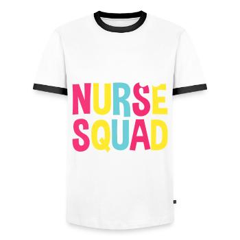 Krankenschwester Pfleger Krankenpfleger - Männer Kontrast-T-Shirt - Weiß/Schwarz - Vorne - AI Model Female 172 light (172cm) & AI Model Male 178 dark (178cm)