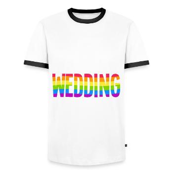 Standesbeamter Standesbeamtin Hochzeit - Männer Kontrast-T-Shirt - Weiß/Schwarz - Vorne - AI Model Female 172 light (172cm) & AI Model Male 178 dark (178cm)