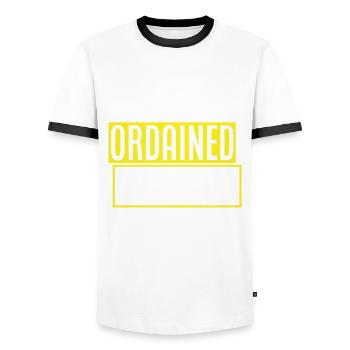 Standesbeamter Standesbeamtin Hochzeit - Männer Kontrast-T-Shirt - Weiß/Schwarz - Vorne - AI Model Female 172 light (172cm) & AI Model Male 178 dark (178cm)