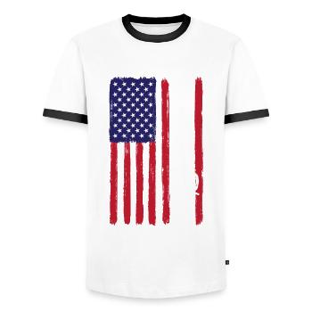 Drôle de menuisier Charpentier Charpentier Charpentier Charpentier - T-shirt contrasté Homme - blanc/noir - Devant - AI Model Female 172 light (172cm) & AI Model Male 178 dark (178cm)