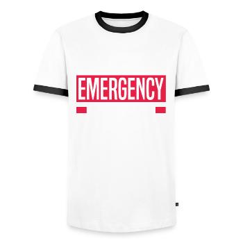 Drôle de menuisier Charpentier Charpentier Charpentier Charpentier - T-shirt contrasté Homme - blanc/noir - Devant - AI Model Female 172 light (172cm) & AI Model Male 178 dark (178cm)