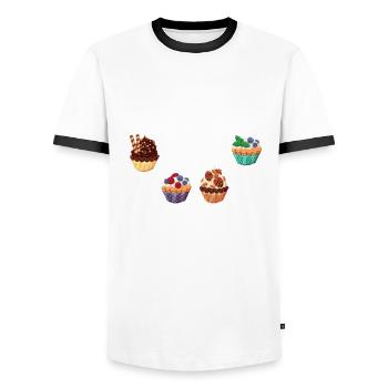 Funny Hobby Baker Gift - Men's Ringer Shirt - white/black - Front - AI Model Female 172 light (172cm) & AI Model Male 178 dark (178cm)