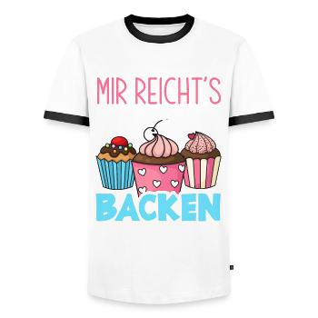Mir Reicht's Ich Geh Backen Lustiges Backen - Männer Kontrast-T-Shirt - Weiß/Schwarz - Vorne - AI Model Female 172 light (172cm) & AI Model Male 178 dark (178cm)