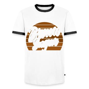 Melanin African American African American Woman - Men's Ringer Shirt - white/black - Front - AI Model Female 172 light (172cm) & AI Model Male 178 dark (178cm)