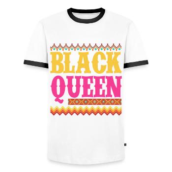 Melanin Afroamerikanisch Afroamerikanische Frau - Männer Kontrast-T-Shirt - Weiß/Schwarz - Vorne - AI Model Female 172 light (172cm) & AI Model Male 178 dark (178cm)