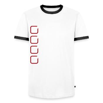 Melanin African American African American Woman - Men's Ringer Shirt - white/black - Front - AI Model Female 172 light (172cm) & AI Model Male 178 dark (178cm)
