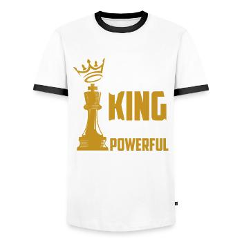 Melanin African American African American Woman - Men's Ringer Shirt - white/black - Front - AI Model Female 172 light (172cm) & AI Model Male 178 dark (178cm)