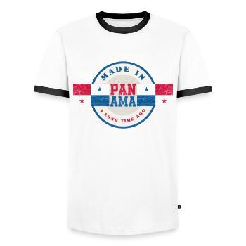 Lustiges Panama Panamaer Panamaerin Geschenk - Männer Kontrast-T-Shirt - Weiß/Schwarz - Vorne - AI Model Female 172 light (172cm) & AI Model Male 178 dark (178cm)