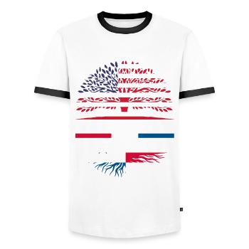 Lustiges Panama Panamaer Panamaerin Geschenk - Männer Kontrast-T-Shirt - Weiß/Schwarz - Vorne - AI Model Female 172 light (172cm) & AI Model Male 178 dark (178cm)