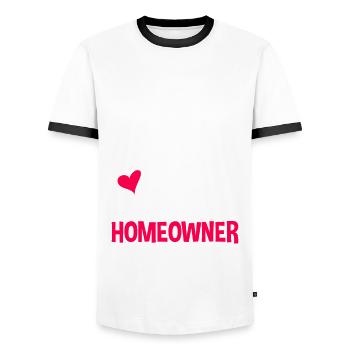 Hausbesitzer Hauskauf Geschenk - Männer Kontrast-T-Shirt - Weiß/Schwarz - Vorne - AI Model Female 172 light (172cm) & AI Model Male 178 dark (178cm)