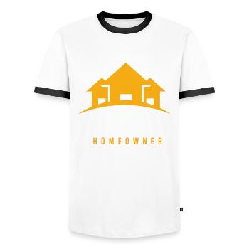 Hausbesitzer Hauskauf Geschenk - Männer Kontrast-T-Shirt - Weiß/Schwarz - Vorne - AI Model Female 172 light (172cm) & AI Model Male 178 dark (178cm)