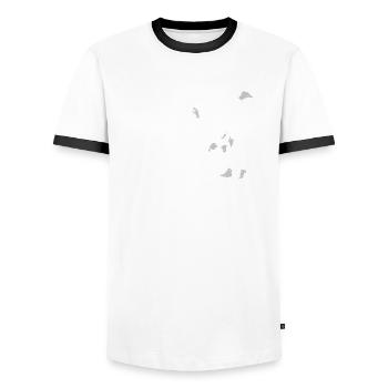 Jiu Jitsu Jiu Jitsu Jiu Jitsu - Men's Ringer Shirt - white/black - Front - AI Model Female 172 light (172cm) & AI Model Male 178 dark (178cm)