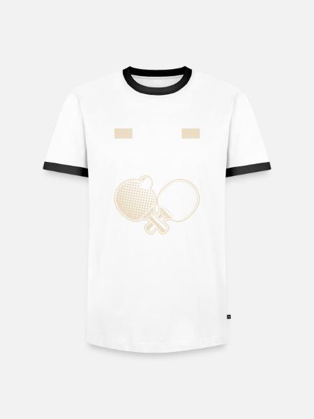 Fun Table Tennis Gift - Men's Ringer Shirt - white/black