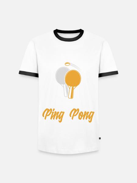 Fun Table Tennis Gift - Men's Ringer Shirt - white/black