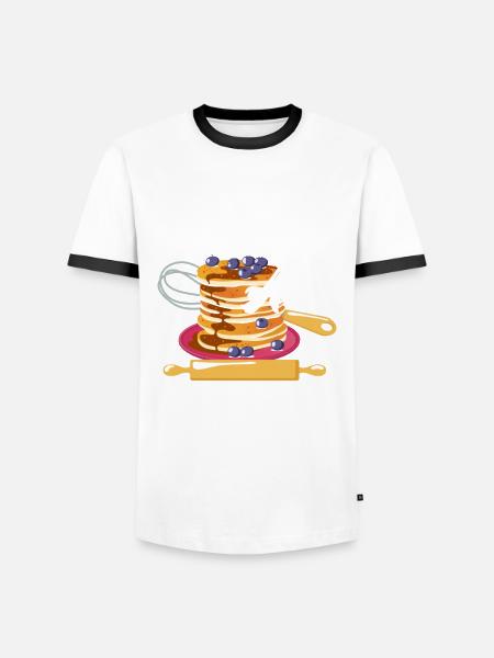Funny Pancake Pancakes Gift - Men's Ringer Shirt - white/black