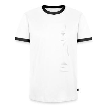 Drôle de joueur d’échecs Cadeau de joueur d’échecs - T-shirt contrasté Homme - blanc/noir - Devant - AI Model Female 172 light (172cm) & AI Model Male 178 dark (178cm)