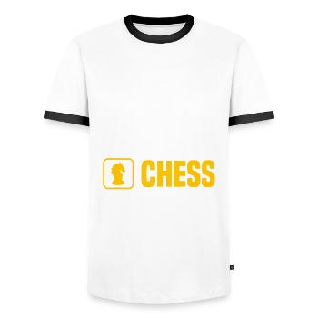 Drôle de joueur d’échecs Cadeau de joueur d’échecs - T-shirt contrasté Homme - blanc/noir - Devant - AI Model Female 172 light (172cm) & AI Model Male 178 dark (178cm)
