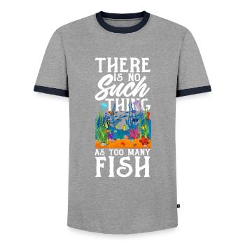 Funny Aquarist Aquarist Aquarium Gift - Men's Ringer Shirt - grey/navy  - Front - AI Model Female 172 light (172cm) & AI Model Male 178 light (178cm)