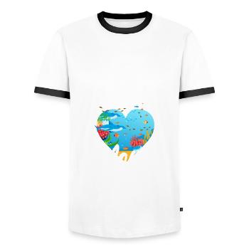 Funny Aquarist Aquarist Aquarium Gift - Men's Ringer Shirt - white/black - Front - AI Model Female 172 light (172cm) & AI Model Male 178 dark (178cm)