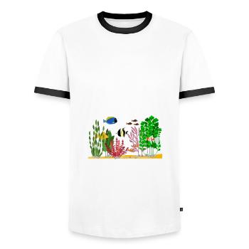 Lustiges Aquarist Aquarianer Aquarium Geschenk - Männer Kontrast-T-Shirt - Weiß/Schwarz - Vorne - AI Model Female 172 light (172cm) & AI Model Male 178 dark (178cm)