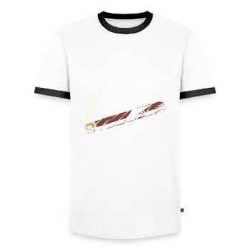 Lustiges Zigarre Rauchen Zigarrenraucher Geschenk - Männer Kontrast-T-Shirt - Weiß/Schwarz - Vorne - AI Model Female 172 light (172cm) & AI Model Male 178 dark (178cm)