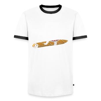 Lustiges Zigarre Rauchen Zigarrenraucher Geschenk - Männer Kontrast-T-Shirt - Weiß/Schwarz - Vorne - AI Model Female 172 light (172cm) & AI Model Male 178 dark (178cm)
