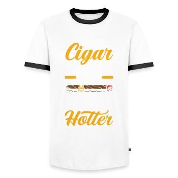 Zigarrenraucher Papa Zigarren Rauchen Geschenk - Männer Kontrast-T-Shirt - Weiß/Schwarz - Vorne - AI Model Female 172 light (172cm) & AI Model Male 178 dark (178cm)
