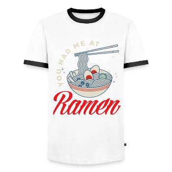 Lustiges Ramen Geschenk - Männer Kontrast-T-Shirt - Weiß/Schwarz - Vorne - AI Model Female 172 light (172cm) & AI Model Male 178 dark (178cm)