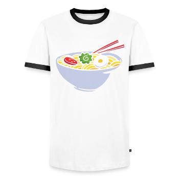 Lustiges Ramen Geschenk - Männer Kontrast-T-Shirt - Weiß/Schwarz - Vorne - AI Model Female 172 light (172cm) & AI Model Male 178 dark (178cm)