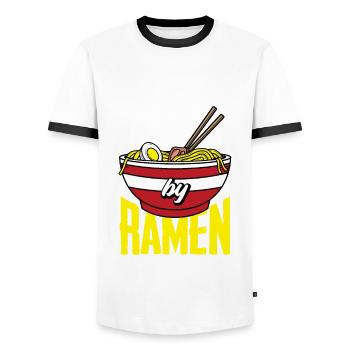 Lustiges Ramen Liebhaber Geschenk - Männer Kontrast-T-Shirt - Weiß/Schwarz - Vorne - AI Model Female 172 light (172cm) & AI Model Male 178 dark (178cm)