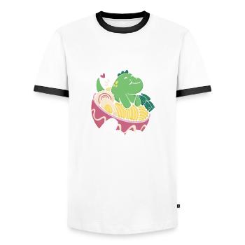 Ich Liebe Einfach Ramen Lustiges Ramen Geschenk - Männer Kontrast-T-Shirt - Weiß/Schwarz - Vorne - AI Model Female 172 light (172cm) & AI Model Male 178 dark (178cm)