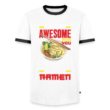 Lustiges Ramen Geschenk - Männer Kontrast-T-Shirt - Weiß/Schwarz - Vorne - AI Model Female 172 light (172cm) & AI Model Male 178 dark (178cm)