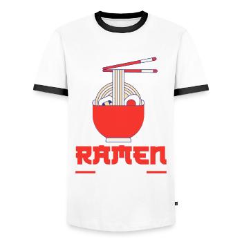 Lustiges Ramen Liebhaber Geschenk - Männer Kontrast-T-Shirt - Weiß/Schwarz - Vorne - AI Model Female 172 light (172cm) & AI Model Male 178 dark (178cm)
