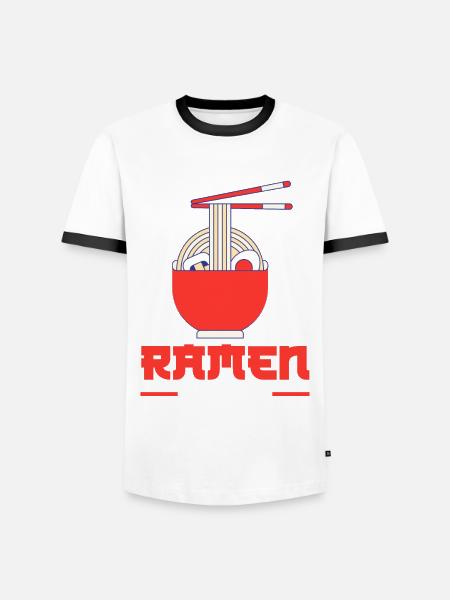 Funny Ramen Lover Gift - Men's Ringer Shirt - white/black