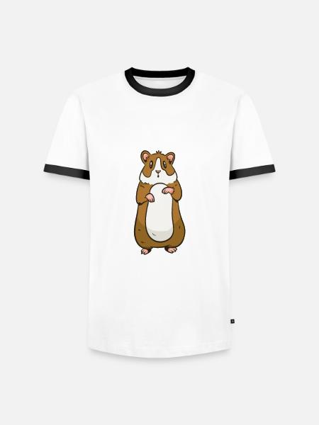 I love my hamster - Men's Ringer Shirt - white/black