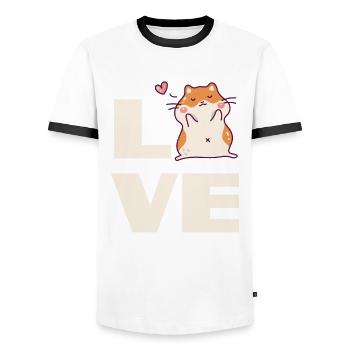 Drôle de cadeau de hamster - T-shirt contrasté Homme - blanc/noir - Devant - AI Model Female 172 light (172cm) & AI Model Male 178 dark (178cm)