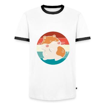 Drôle hamster cadeau hamster maman - T-shirt contrasté Homme - blanc/noir - Devant - AI Model Female 172 light (172cm) & AI Model Male 178 dark (178cm)