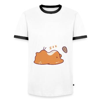 Drôle de cadeau de hamster - T-shirt contrasté Homme - blanc/noir - Devant - AI Model Female 172 light (172cm) & AI Model Male 178 dark (178cm)