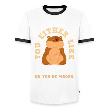 Drôle de cadeau de hamster - T-shirt contrasté Homme - blanc/noir - Devant - AI Model Female 172 light (172cm) & AI Model Male 178 dark (178cm)