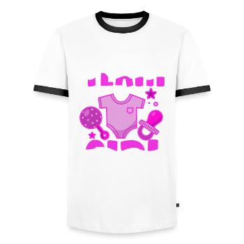 Team Girl Girls Gender Reveal Party - Men's Ringer Shirt - white/black - Front - AI Model Female 172 light (172cm) & AI Model Male 178 dark (178cm)
